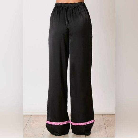 SATIN RUFFLE DETAIL PAJAMA SET - Picture 9 of 9